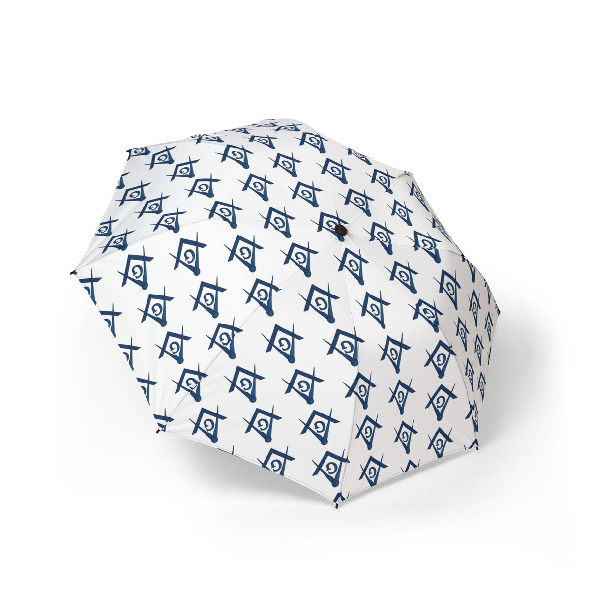 Master Mason Blue Lodge Umbrella - White with Blue Square & Compass G - Bricks Masons