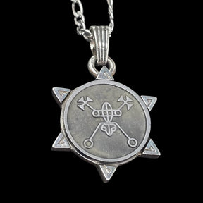 Demon Pendant 01 KING BAEL and Secret Seal of Solomon 72 Demons Lesser Key of Solomon Goetia In Silver 3 x 2.5 cm 12 Gr Art 1860 - Bricks Masons