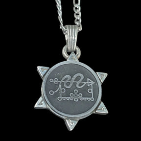 I commemorate Demon 15 DUKE ELIGOS and Secret Seal of Solomon 72 Demons Lesser Key of Solomon Goetia In Silver 3 x 2.5 cm 12 Gr Art 1874 - Bricks Masons
