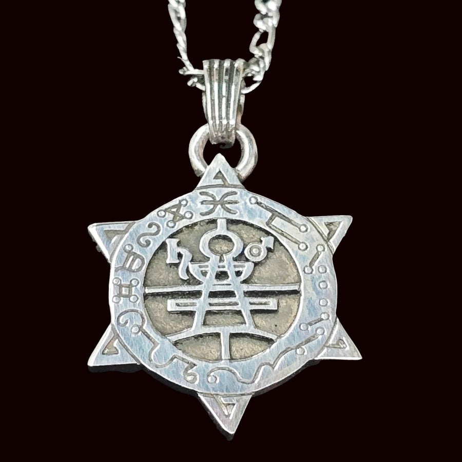 I wove Demon 23 DUKE AIM and Secret Seal of Solomon 72 Demons Lesser Key of Solomon Goetia In Silver 3 x 2.5 cm 12 Gr Art 1882 - Bricks Masons