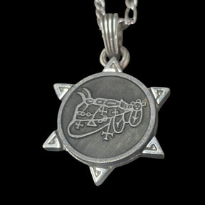 I commemorated Demon 26 DUKE BUNE and Secret Seal of Solomon 72 Demons Lesser Key of Solomon Goetia In Silver 3 x 2.5 cm 12 Gr Art 1885 - Bricks Masons