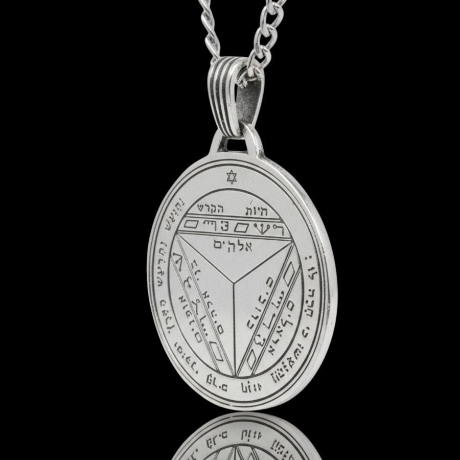 I said Seventh and Sixth Pentacle consecrated to Saturn Silver 3 Cm 12 Gr 44 Seals of Solomon Art 1953 - Bricks Masons