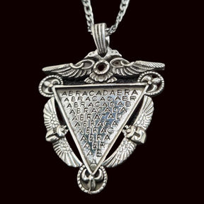 Silver Abracadabra And Isis Pendant 4.5 X 4 Cm Weighs 15 Gr Art 196 - Bricks Masons