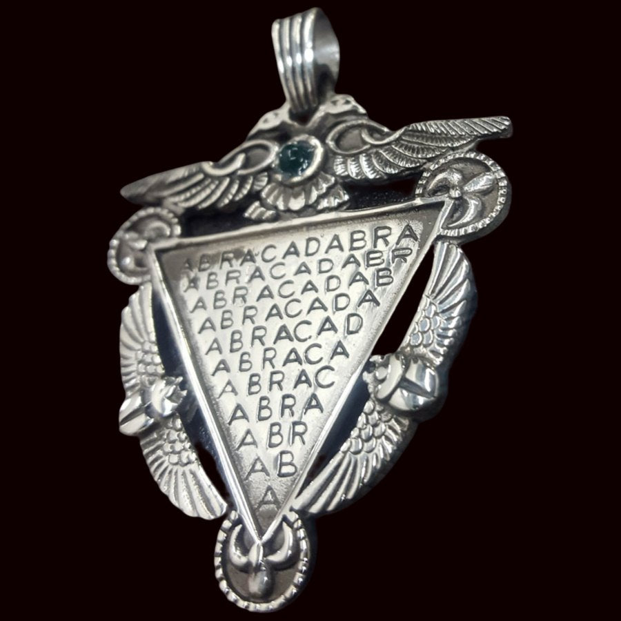 Silver Abracadabra And Isis Pendant 4.5 X 4 Cm Weighs 15 Gr Art 196 - Bricks Masons