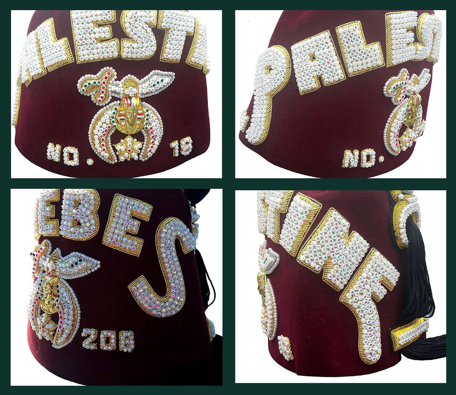 Shriners Fez Hat - Hand Embroidery