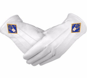 Past Grand Exalted Ruler Elks of the World Gloves - White Leather - Bricks Masons