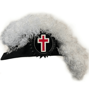 Sir Knight Knights Templar Commandery Chapeau - All White Plumes