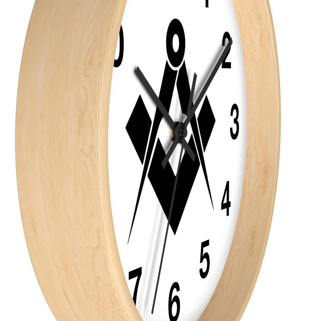 Master Mason Blue Lodge Clock - Square & Compass Wooden Frame