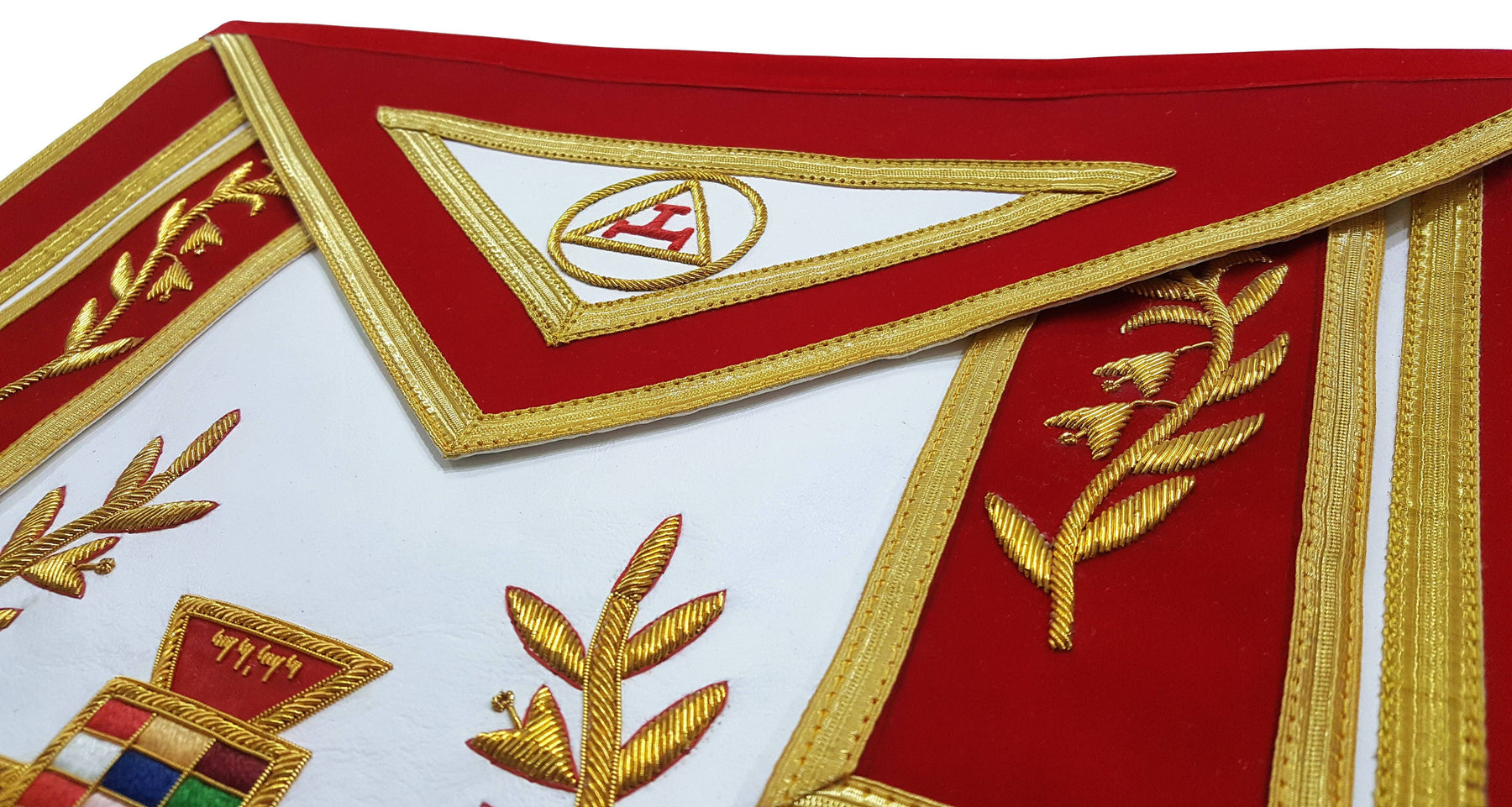 Past High Priest Royal Arch Chapter Apron - Red with Gold Braid