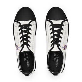 Order of the Secret Monitor Sneaker - Low Top Sneaker Black & White Gold & Purple Emblem - Bricks Masons