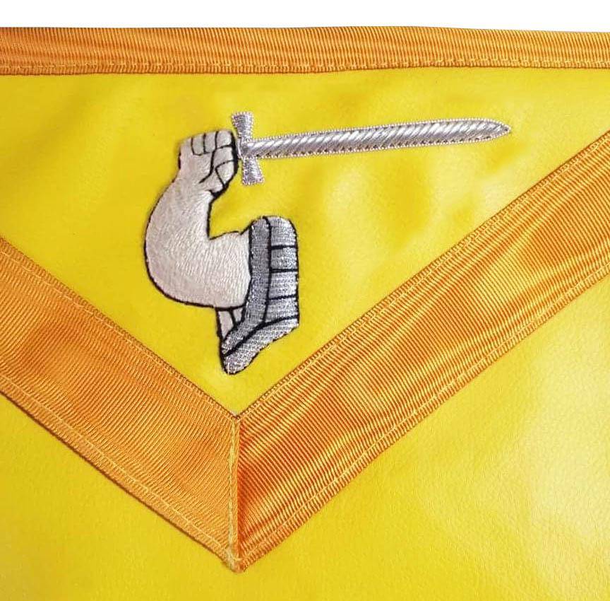 21st Degree Scottish Rite Apron - All Yellow with Gold Moire - Bricks Masons