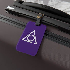 LOCOP Luggage Tag - Purple With Black Leather Strap - Bricks Masons