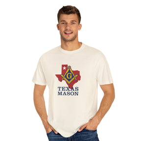 Master Mason Blue Lodge T-Shirt - Texas Mason Garment-Dyed Tee - Bricks Masons