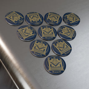 Master Mason Blue Lodge Magnet - Decorative Refrigerator - Bricks Masons