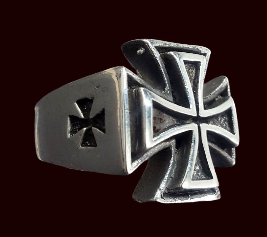 Templar Cross Ring in Silver 1.5 cm 20 g Art 278 - Bricks Masons