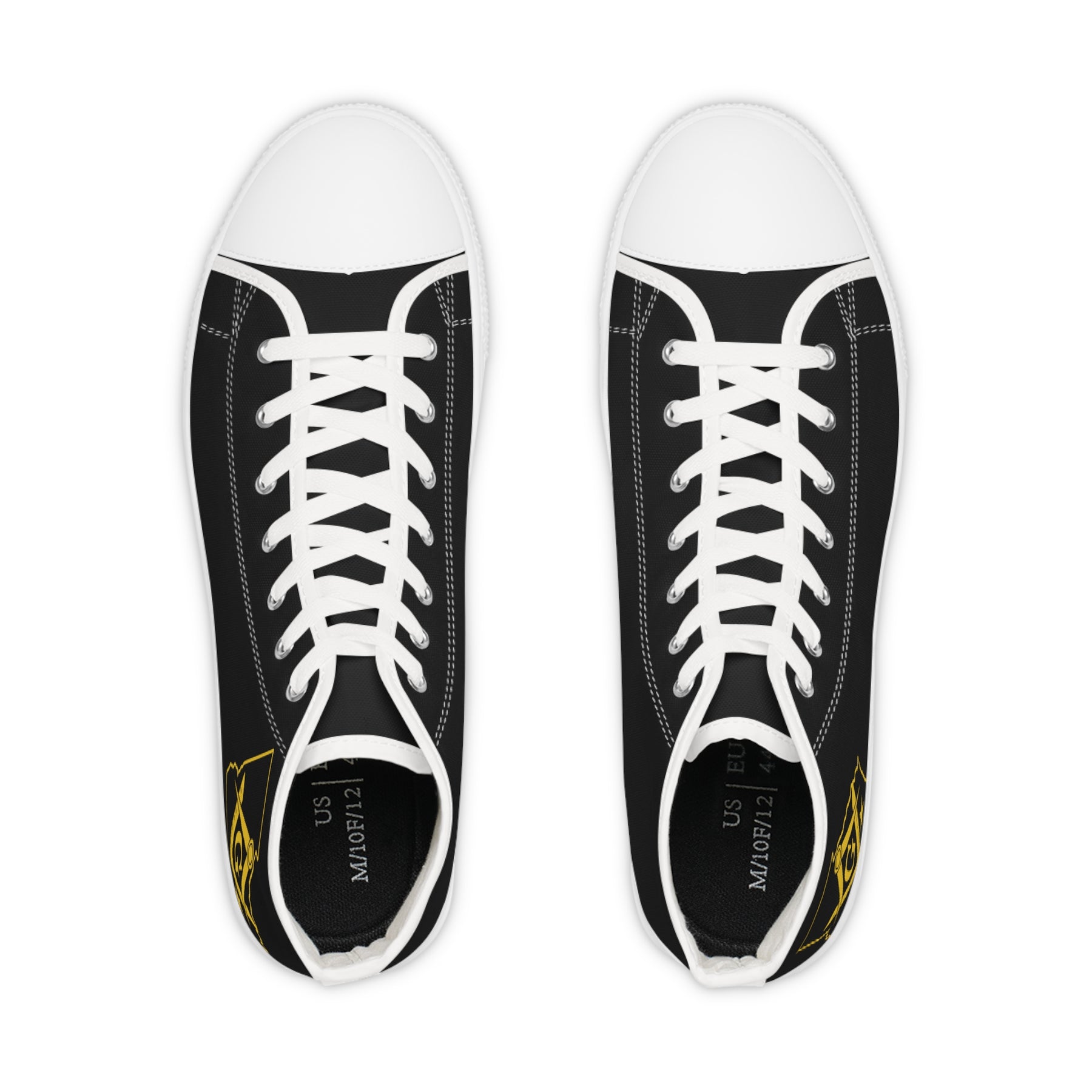 Master Mason Blue Lodge Sneaker - High Top Black & White Sole Georgia Map Mason - Bricks Masons