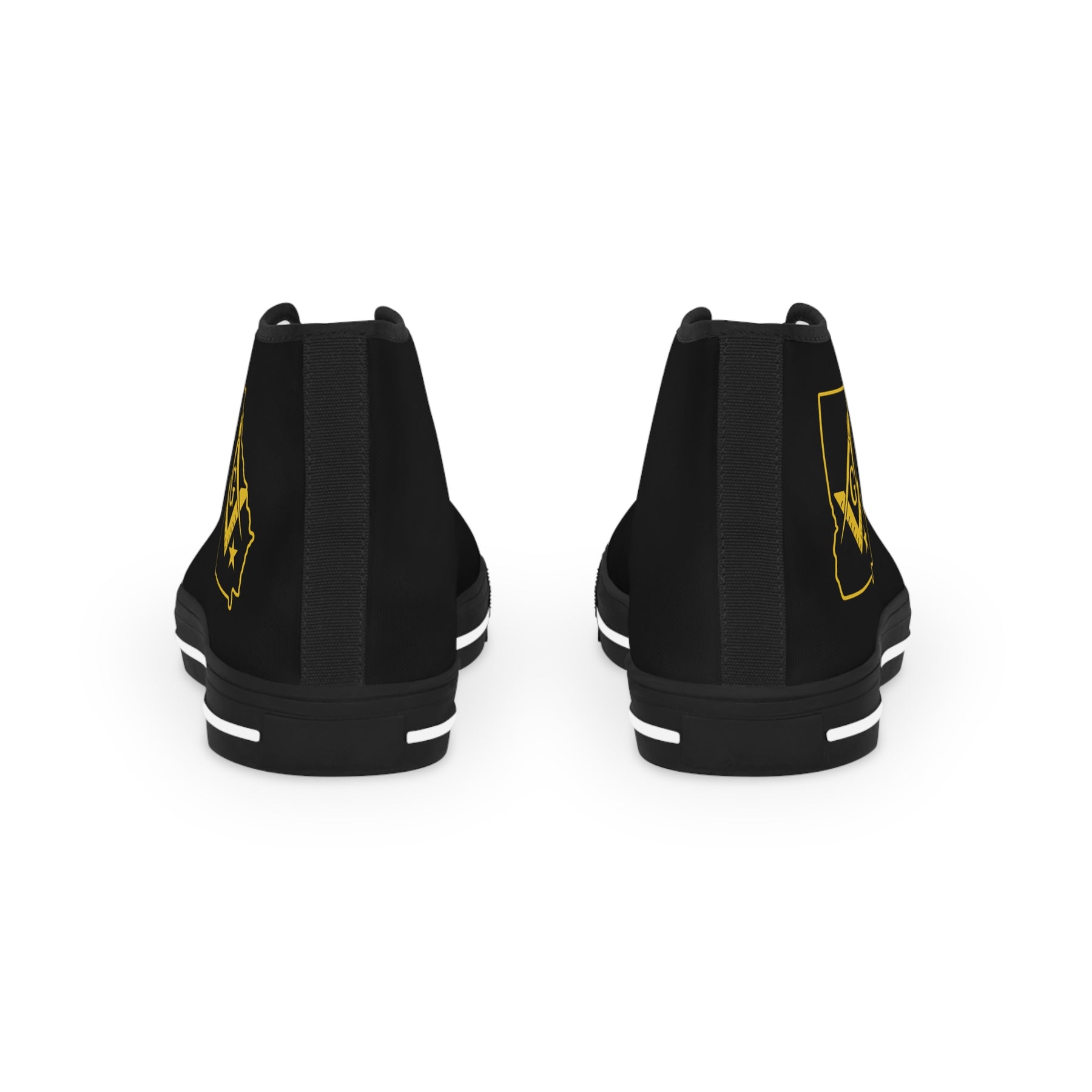 Master Mason Blue Lodge Sneaker - High Top Black & White Sole Georgia Map Mason - Bricks Masons
