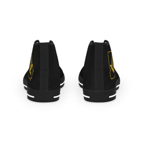Master Mason Blue Lodge Sneaker - High Top Black & White Sole Georgia Map Mason - Bricks Masons