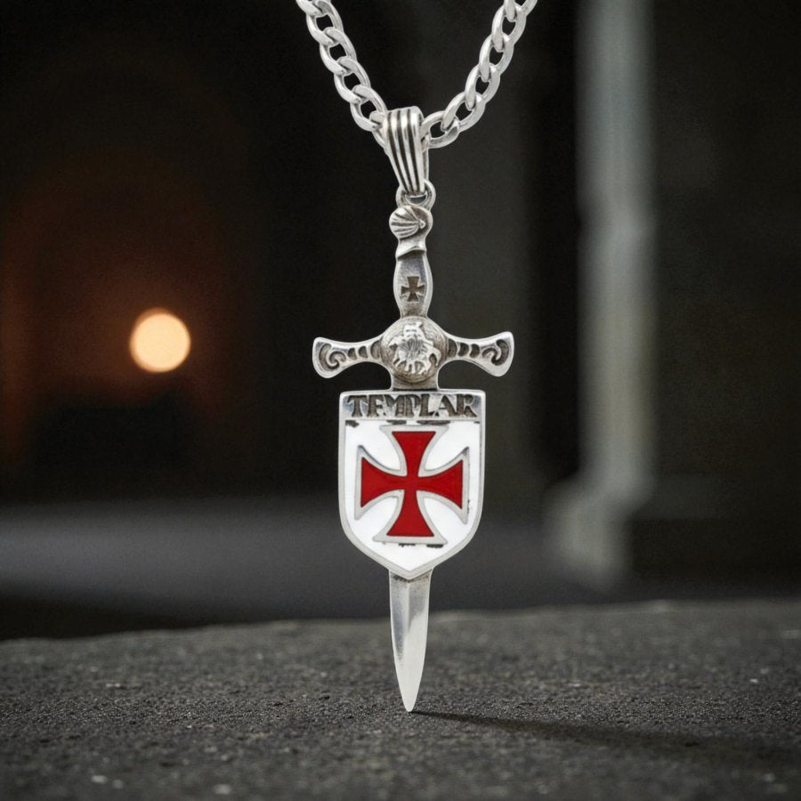 Knights Templar Cross Pendant, Silver, 7.5 cm, 10 g, Art. 296 - Bricks Masons