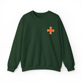 Red Cross of Constantine Sweatshirt - Left Chest Cross Embroidery - Bricks Masons