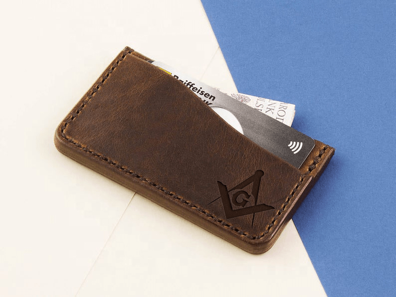 Master Mason Blue Lodge Wallet - Dark Brown