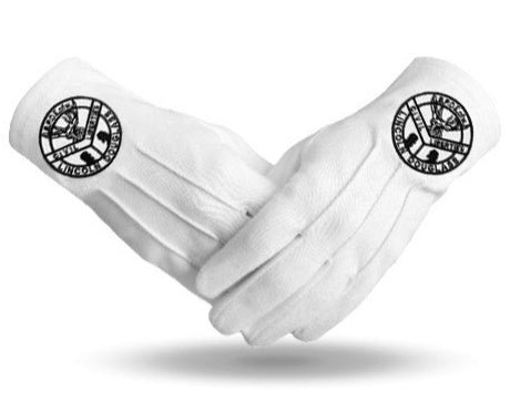 Elks of the World Gloves - White Cotton Civil Liberties - Bricks Masons