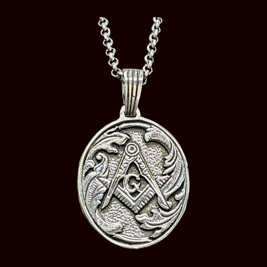 Masonic Master Degree Pendant in Silver Freemasonry Art 301 - Bricks Masons