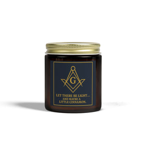 Master Mason Blue Lodge Candle - Let There Be Light Scented Coconut Apricot Wax - Bricks Masons