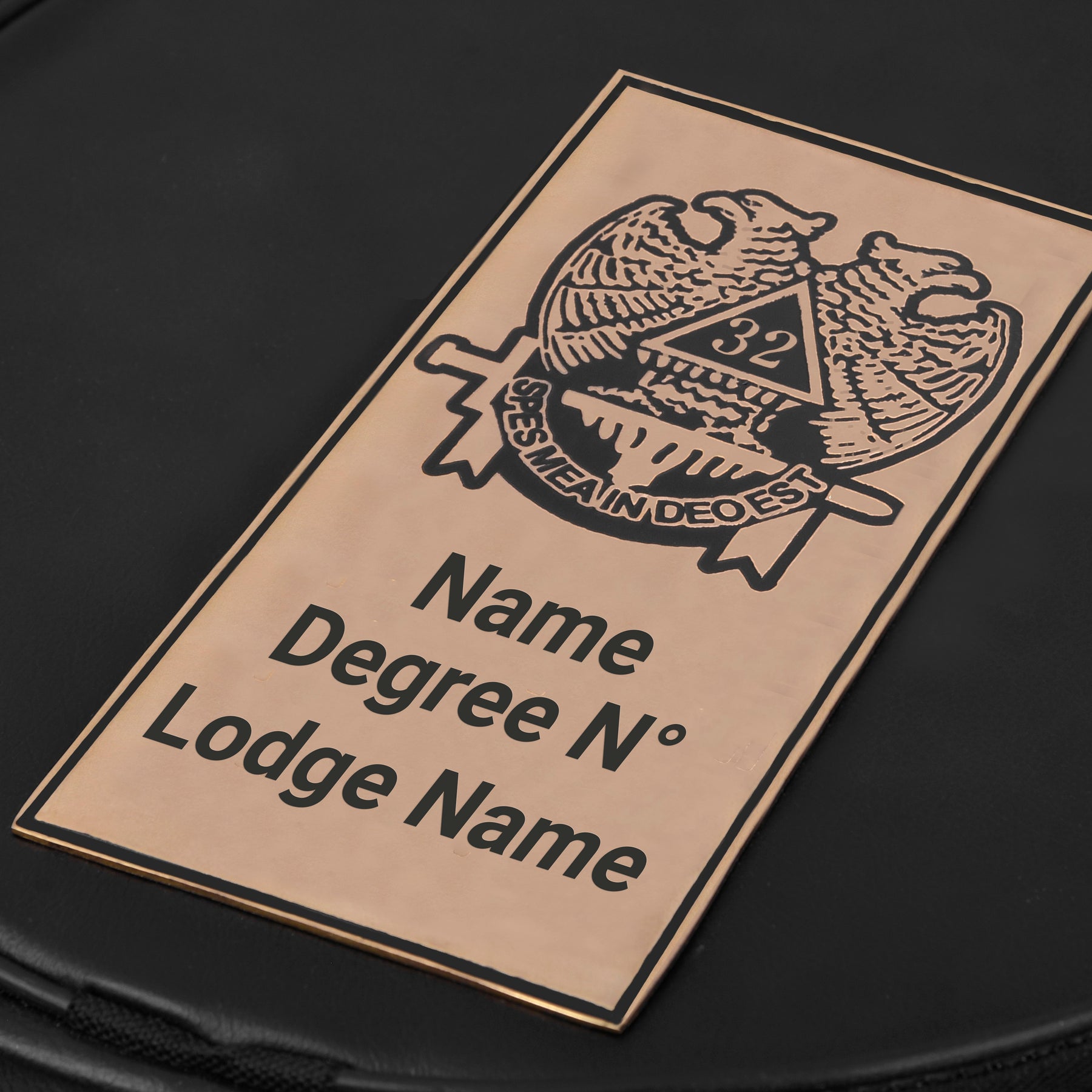 32nd Degree Scottish Rite Crown Cap Case - Double Eagle Machine Embroidery With Metal Plate - Bricks Masons