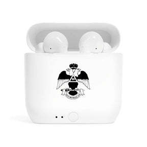 33rd Degree Scottish Rite Earbud - Wings Down White