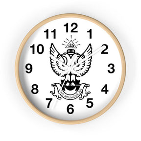 33rd Degree Scottish Rite Clock - Wings Up Wooden Frame - Bricks Masons