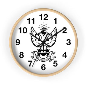 33rd Degree Scottish Rite Clock - Wings Up Wooden Frame - Bricks Masons