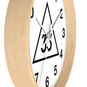 33rd Degree Scottish Rite Clock - Wooden Frame - Bricks Masons