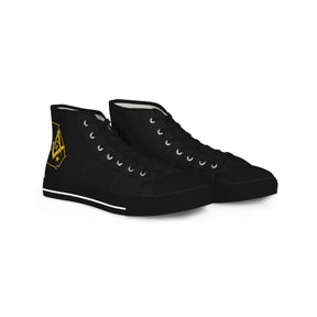 Master Mason Blue Lodge Sneaker - High Top Black & White Sole Georgia Map Mason - Bricks Masons
