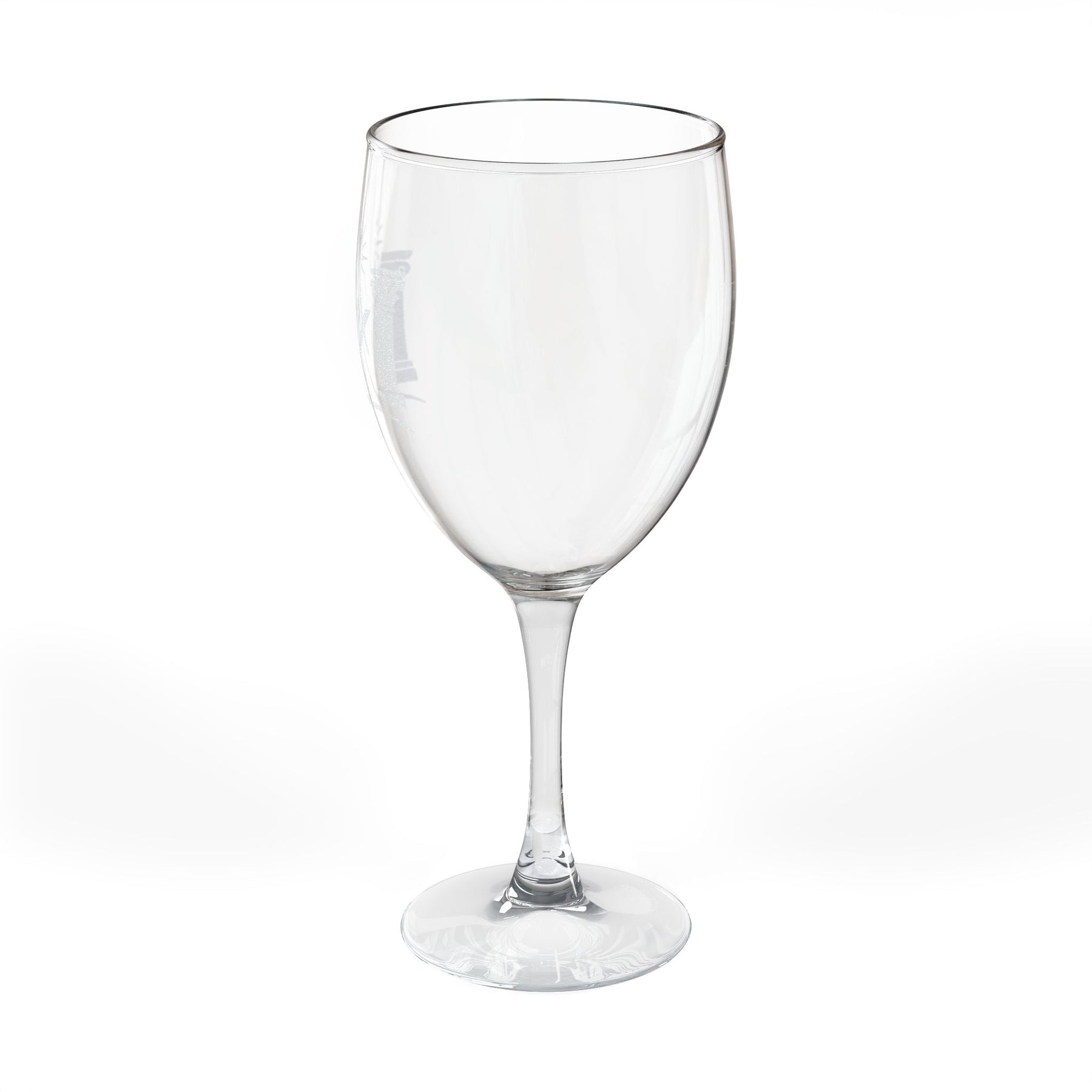 Master Mason Blue Lodge Wine Glass - Square & Compass G with Twin Pillars & Radiant Light