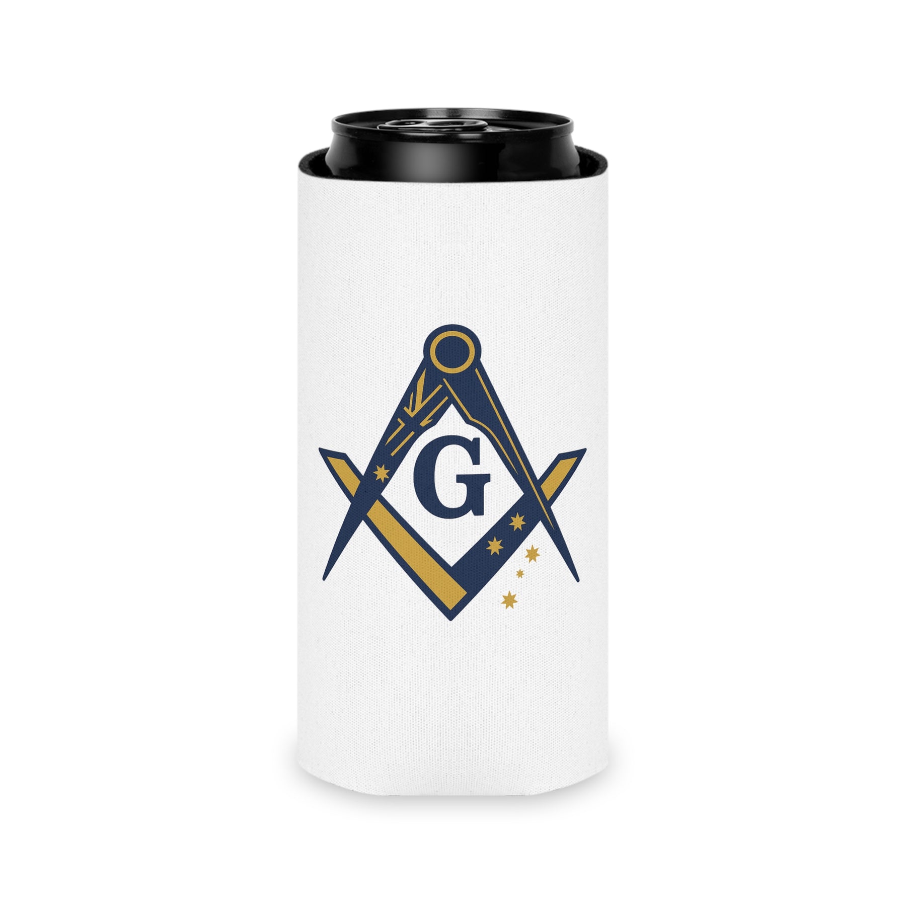 Master Mason Blue Lodge Australia Jurisdiction Can Cooler - S&C G Australia Flag - Bricks Masons