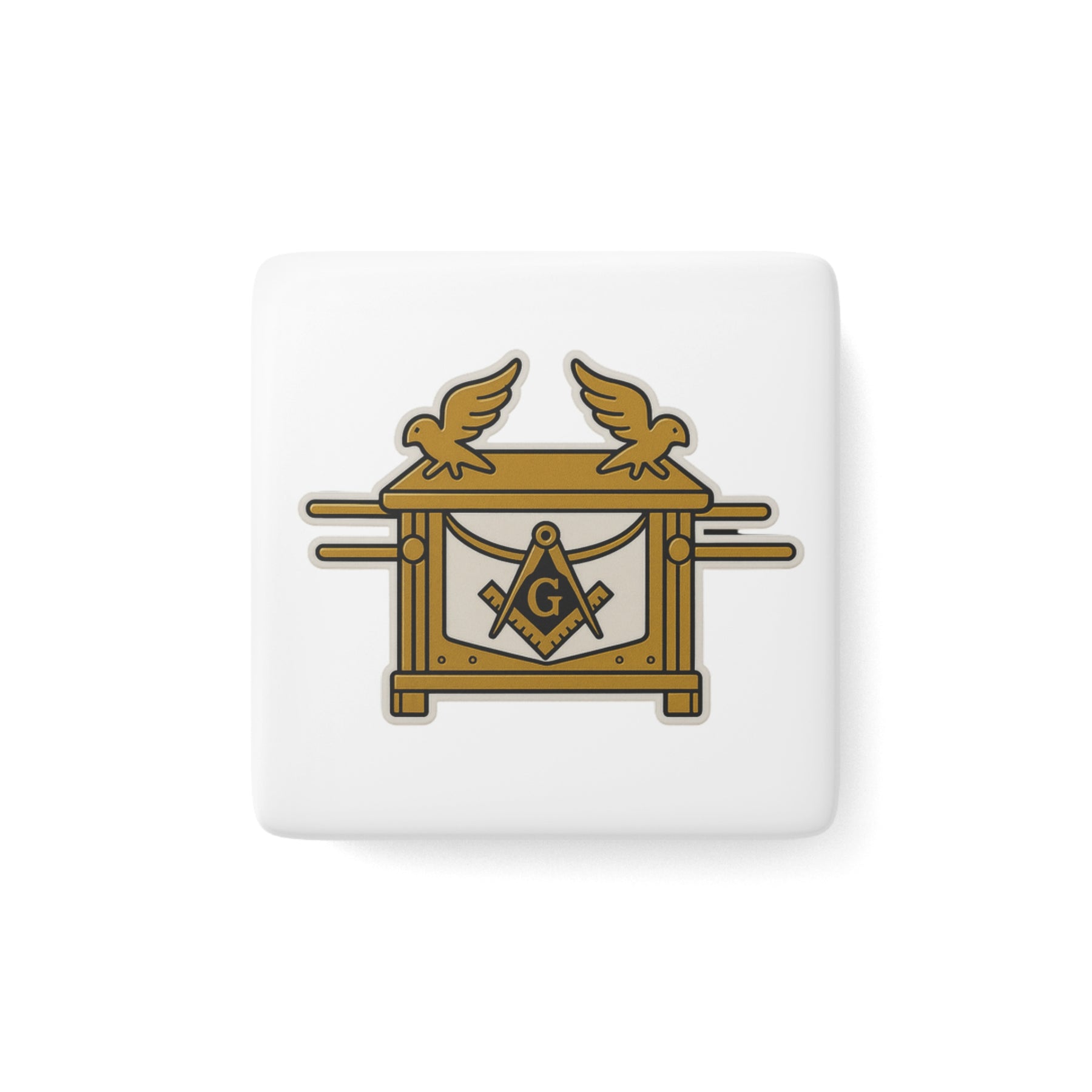 Master Mason Blue Lodge Magnet - Porcelain With Magnet - Bricks Masons