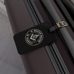Master Mason Blue Lodge Luggage Tag - Mason in Transit Black Leather Strap - Bricks Masons