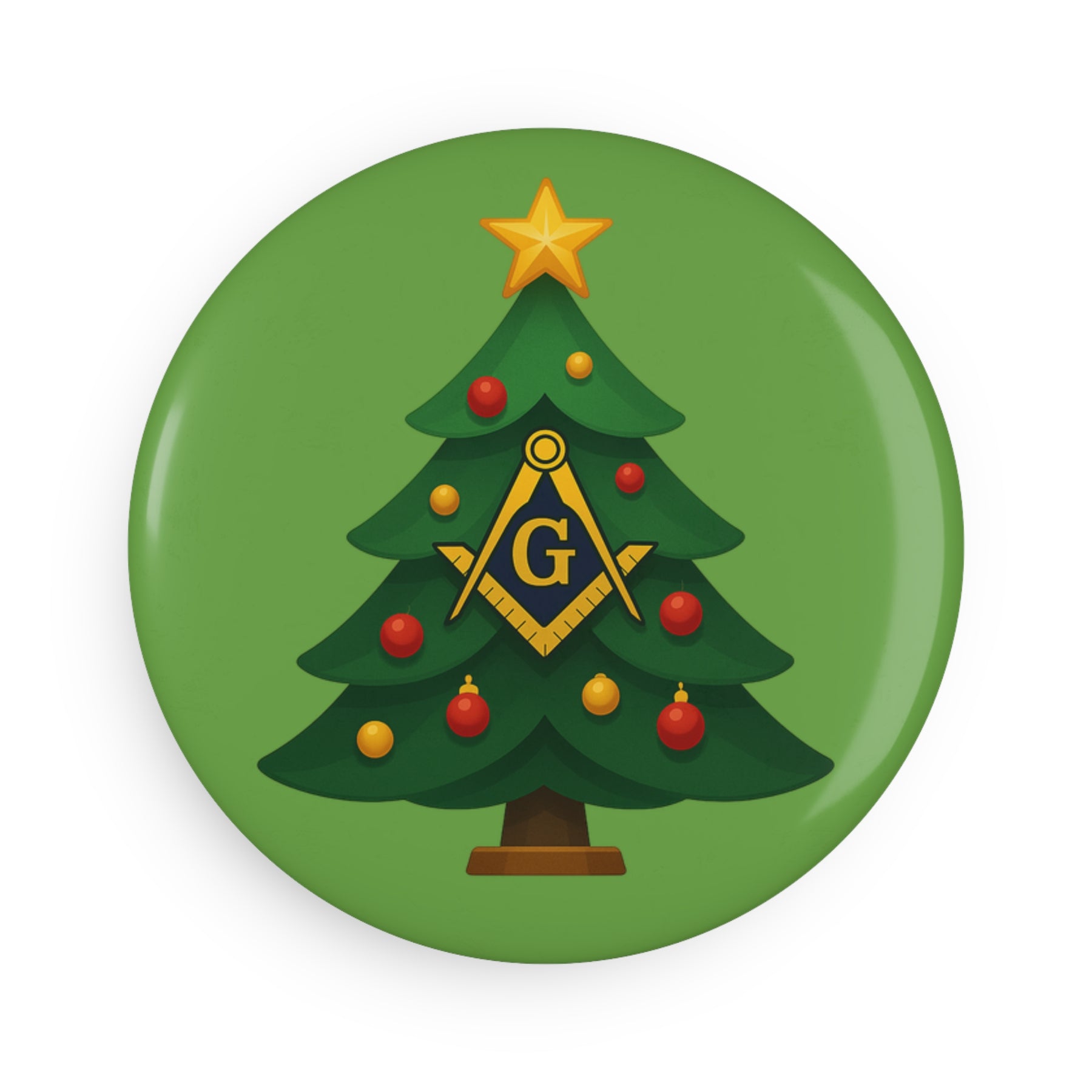 Master Mason Blue Lodge Refrigerator Magnet - Square & Compass G Christmas Magnet - Bricks Masons