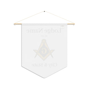 Master Mason Blue Lodge Pennant - Square & Compass G with Customization - Bricks Masons