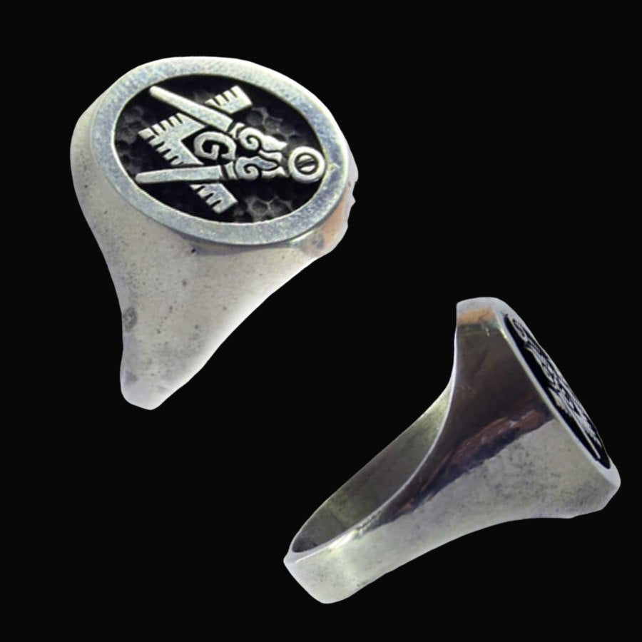 Masonic Master Degree Ring in Silver Freemasonry Art 49 - Bricks Masons