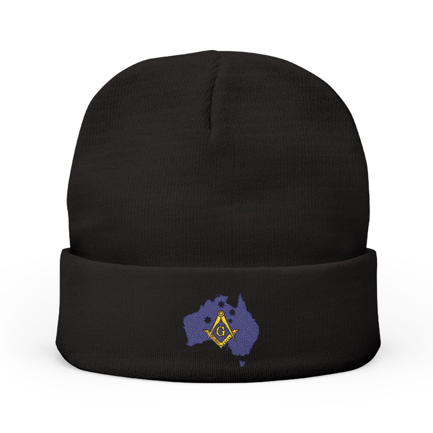Master Mason Blue Lodge Australia Jurisdiction Beanie - Knit Embroidery Mason S&C - Bricks Masons