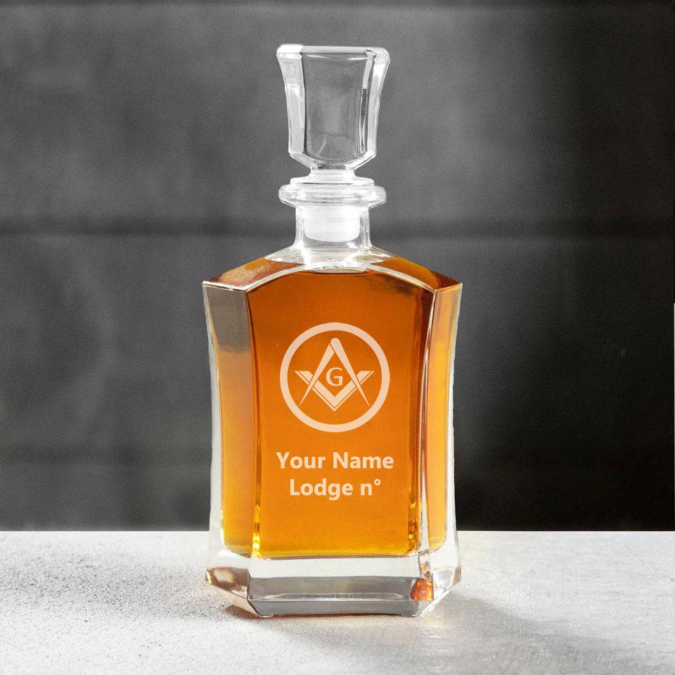 Master Mason Blue Lodge Decanter - 23 oz. Whiskey Glass