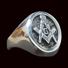 Fellow Craft Masonic Ring, Silver, 1.6 cm, 8 gr, Art 50 - Bricks Masons