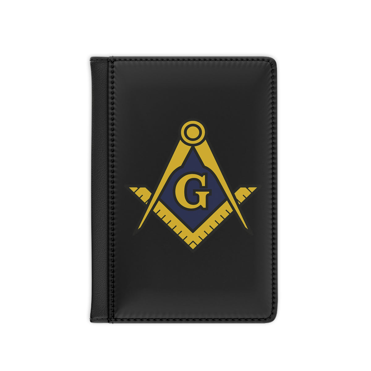Master Mason Blue Lodge Passport Cover - PU Leather Gold & Blue S&C G - Bricks Masons