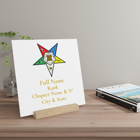 OES Plaque - Colorful Eastern Star with Personalization - Bricks Masons