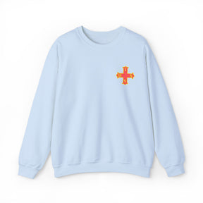 Red Cross of Constantine Sweatshirt - Left Chest Cross Embroidery - Bricks Masons