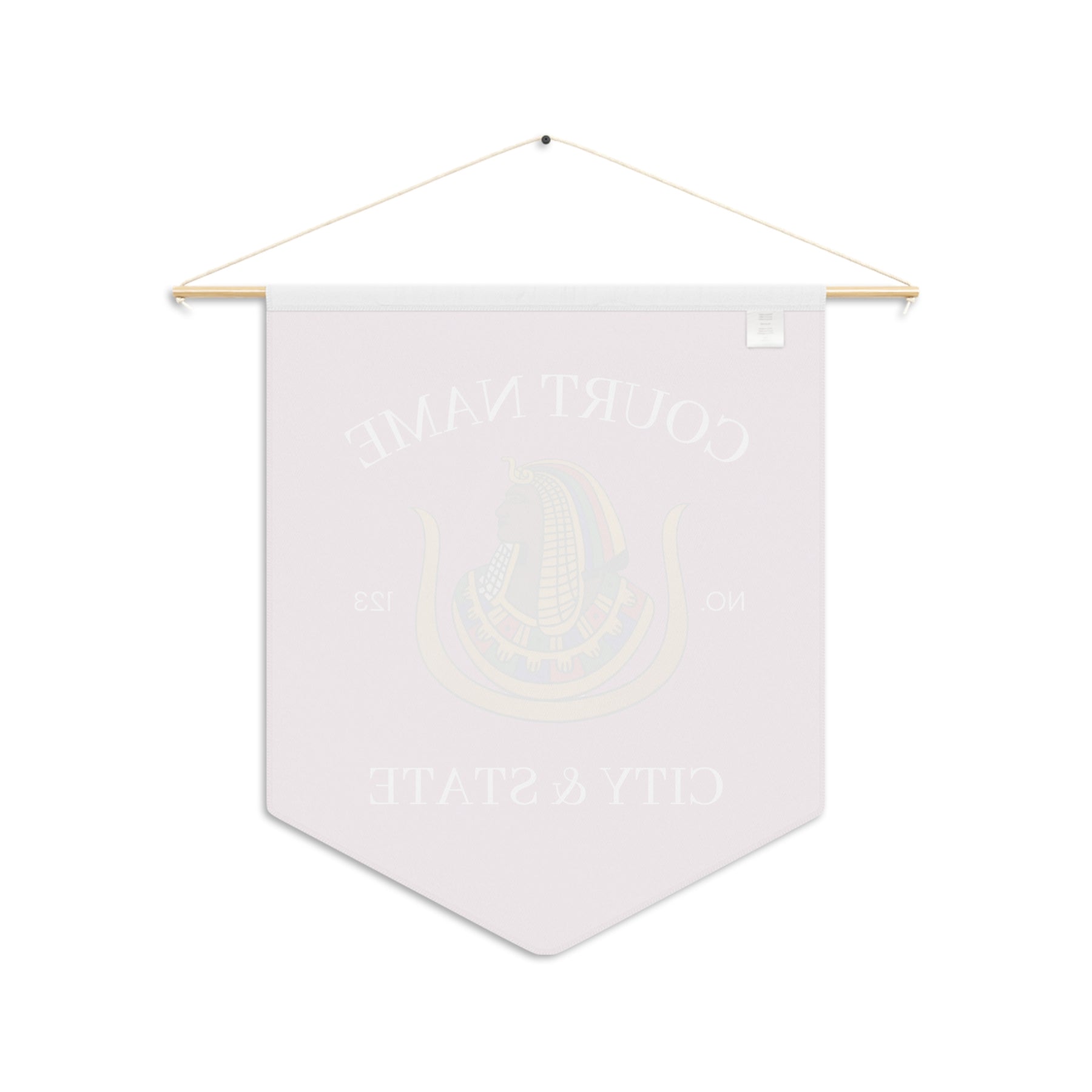DOI Pennant - Personalized Pink Polyester Twill - Bricks Masons
