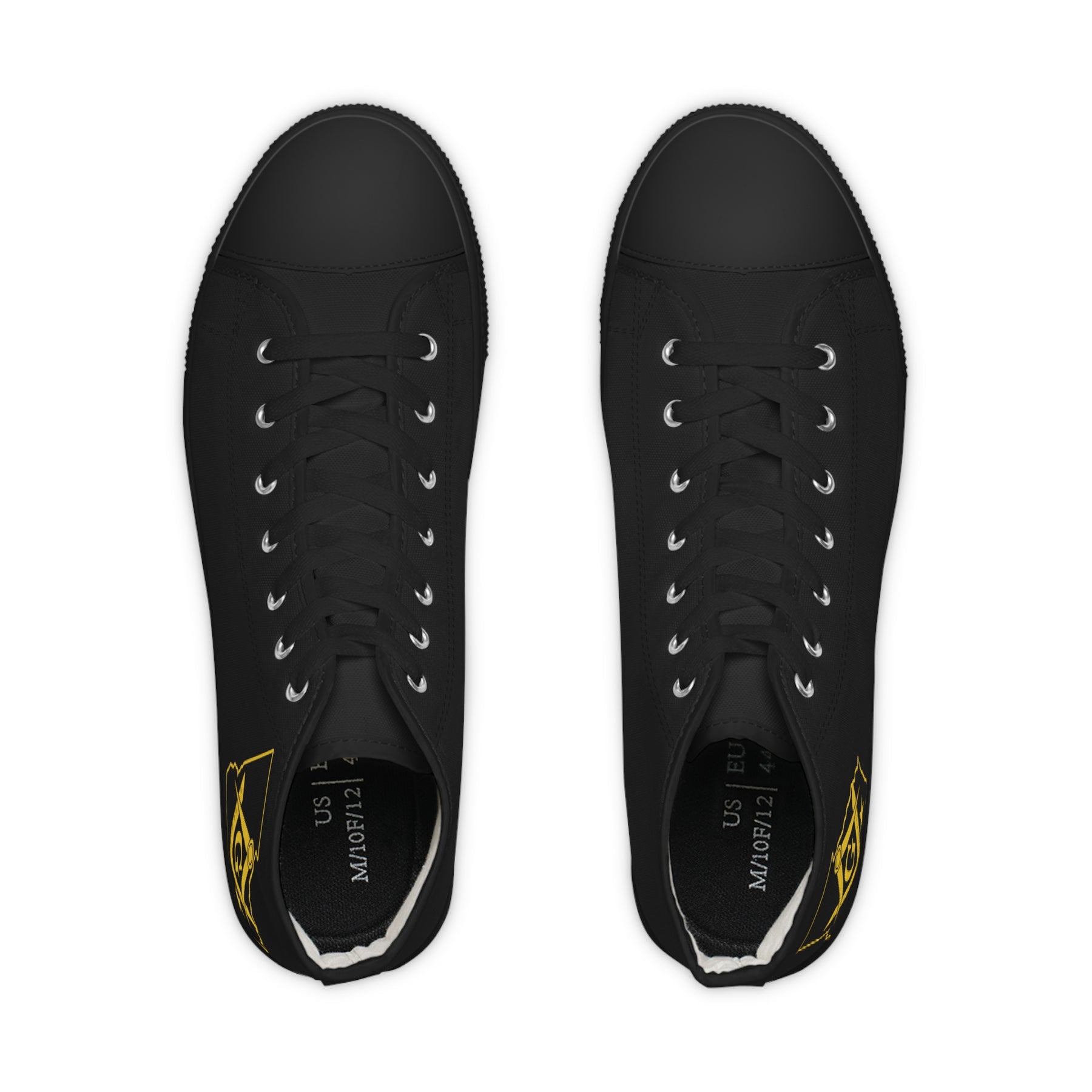 Master Mason Blue Lodge Sneaker - High Top Black & White Sole Georgia Map Mason - Bricks Masons