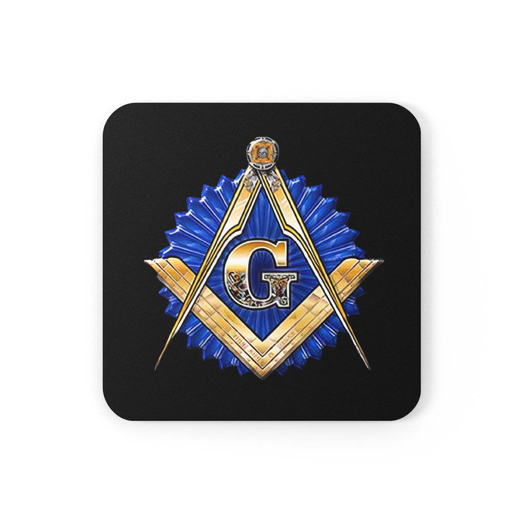 Master Mason Blue Lodge Coaster - Golden Square & Compass G